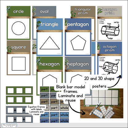 Modern Rustic Maths Posters l Maths Working Wall Bundle