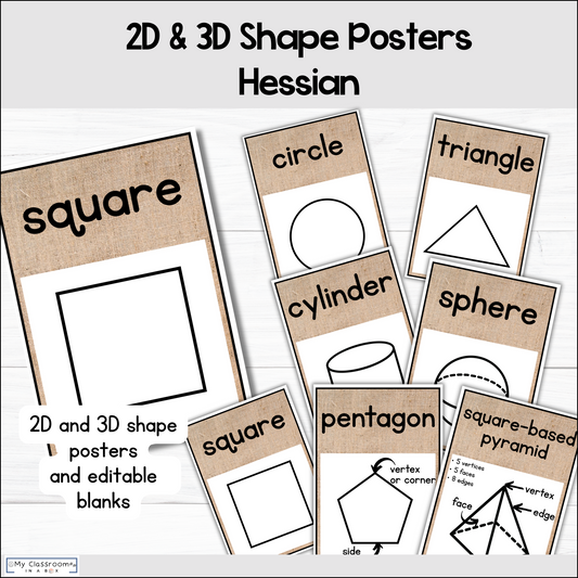 2D & 3D Shape Posters Hessian