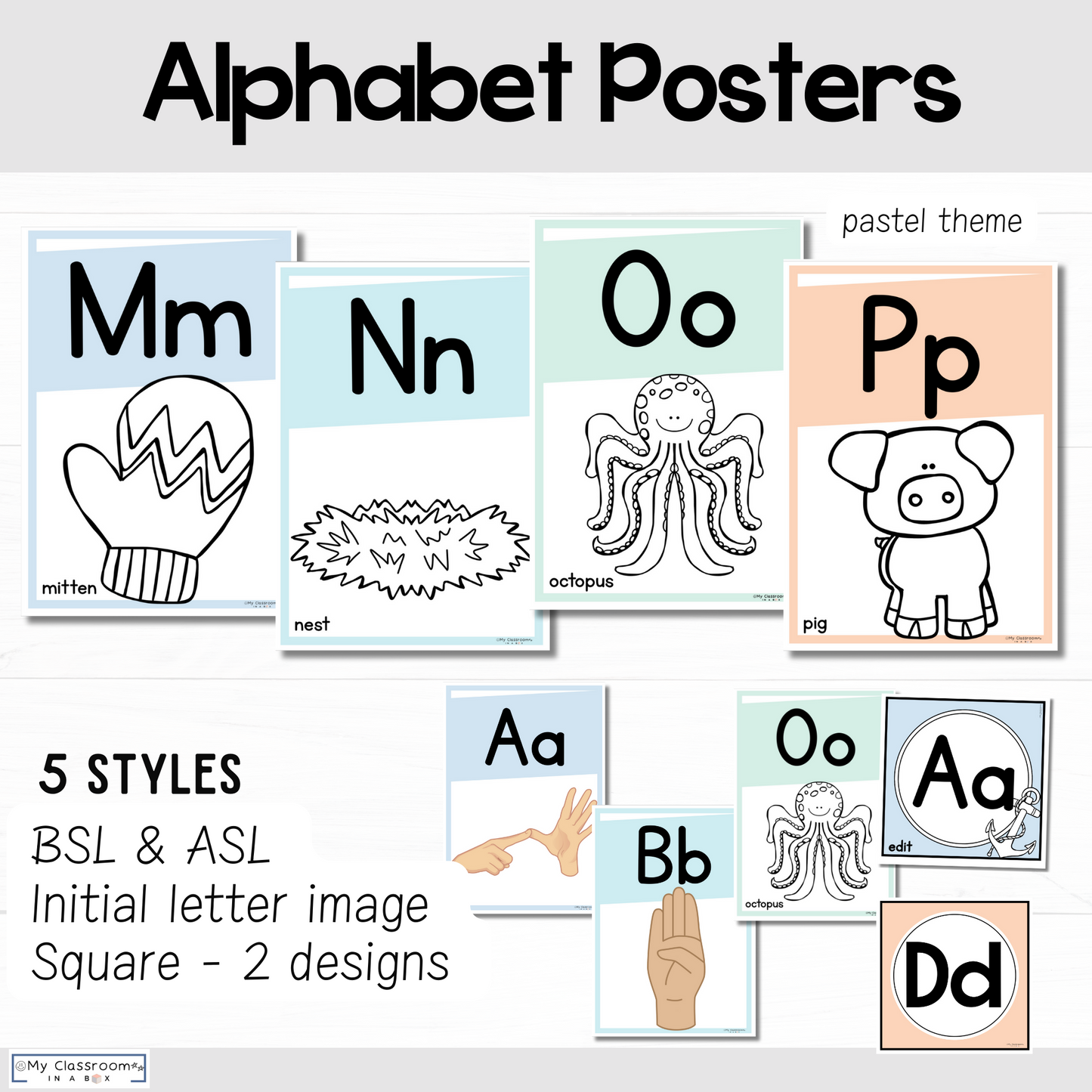 Alphabet Posters Pastel Theme