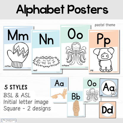 Alphabet Posters Pastel Theme