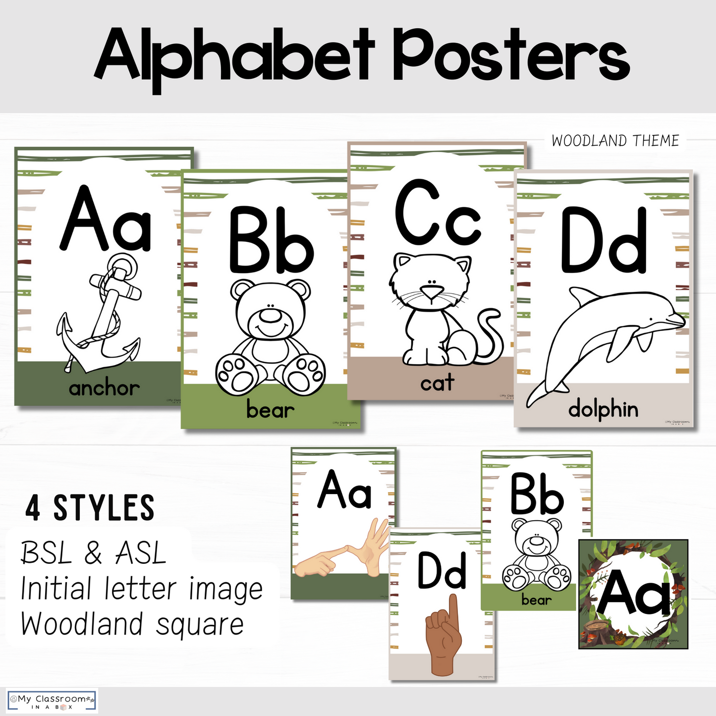 Alphabet Posters Woodland Theme