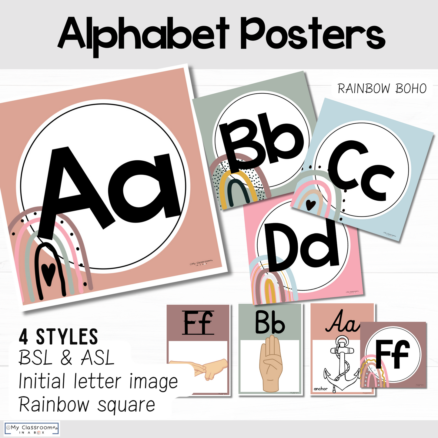 Alphabet Posters Boho Theme