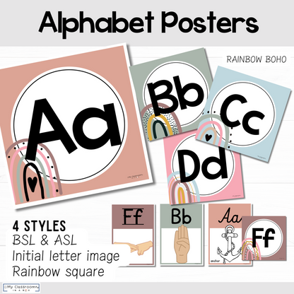 Alphabet Posters Boho Theme