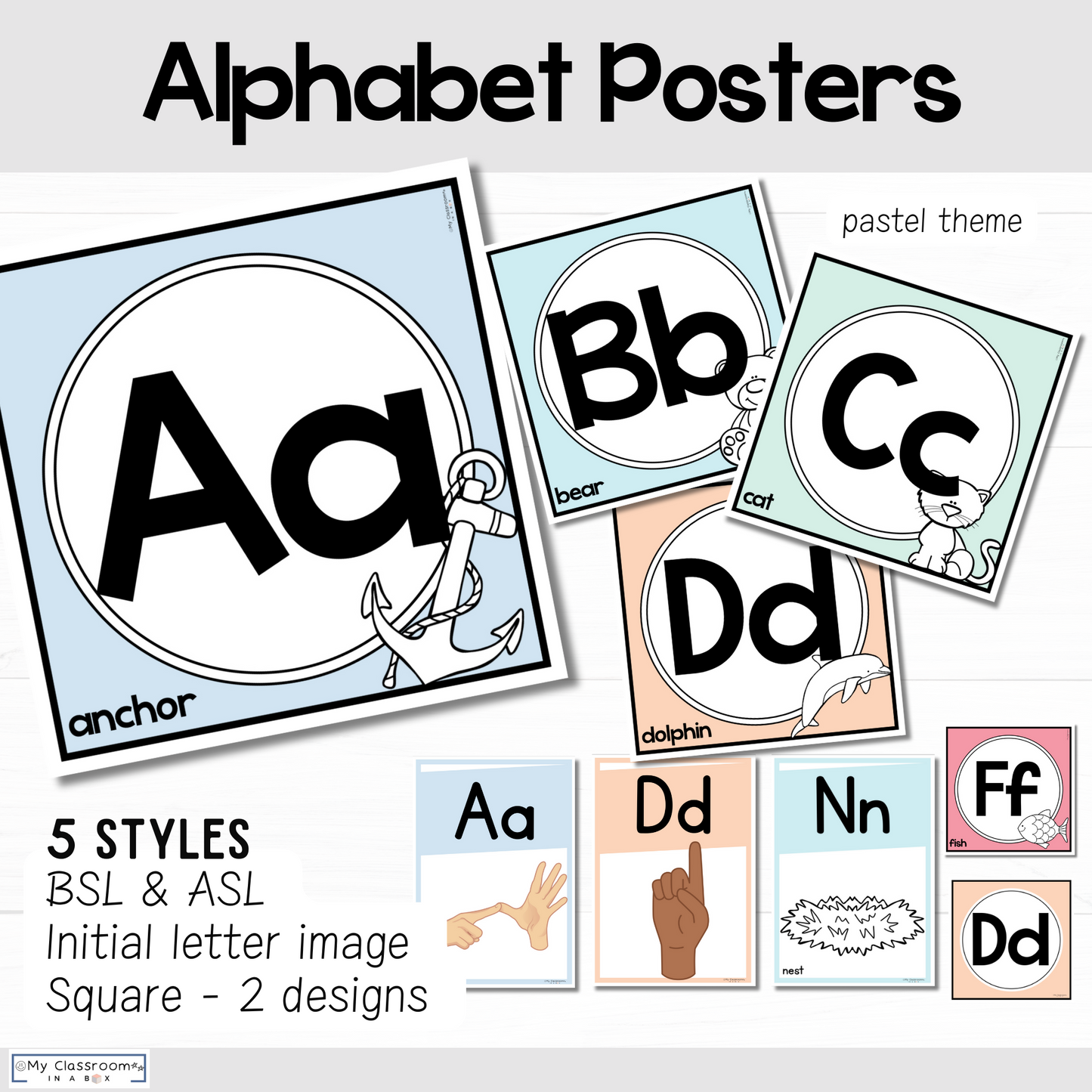 Alphabet Posters Pastel Theme