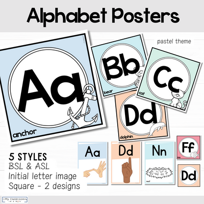 Alphabet Posters Pastel Theme