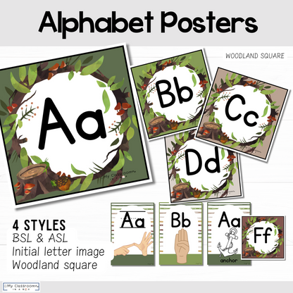 Alphabet Posters Woodland Theme