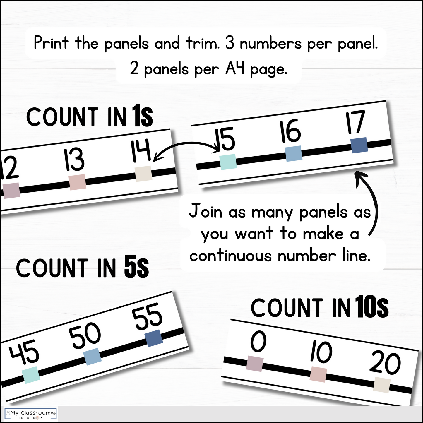 Number Line Modern Calm Colours