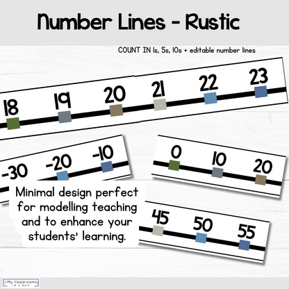 Number Lines Modern Rustic