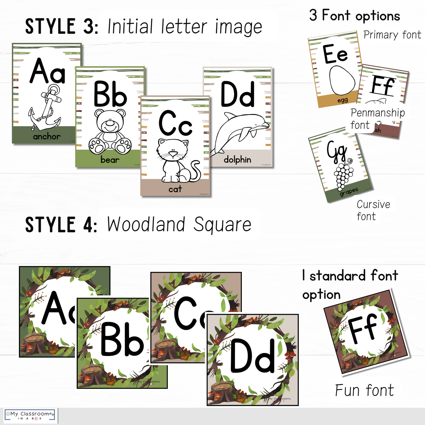 Alphabet Posters Woodland Theme