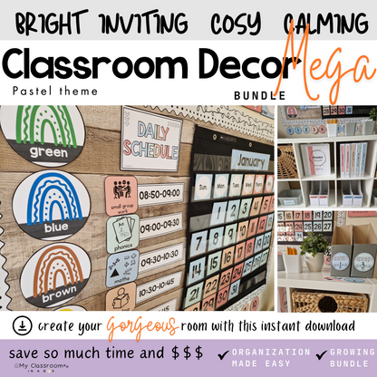 Pastel Classroom Decor MEGA Bundle