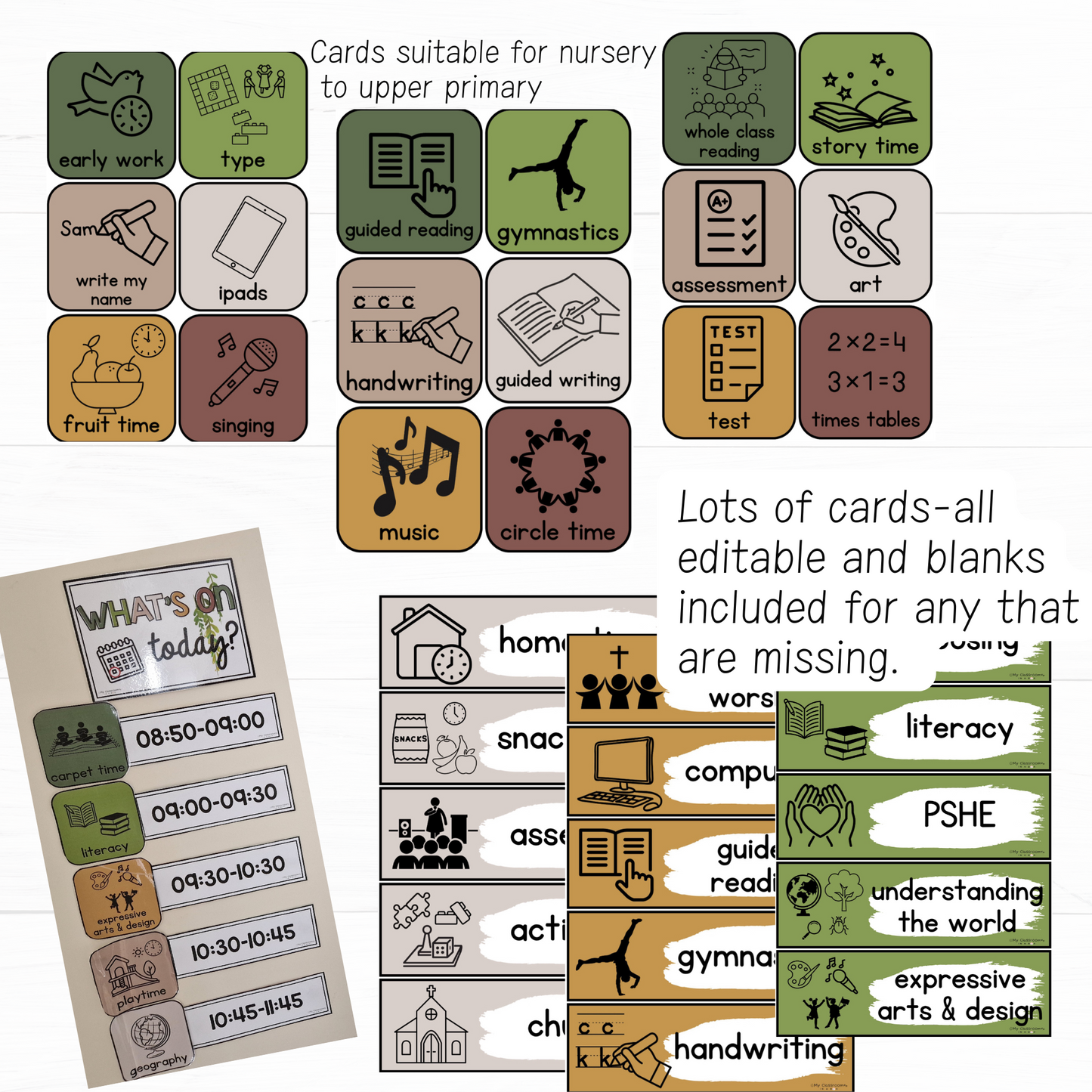 Visual Timetable Woodland Theme