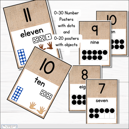 Hessian Maths Posters l Maths Working Wall Bundle