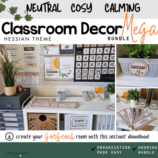 Hessian Classroom Decor MEGA Bundle