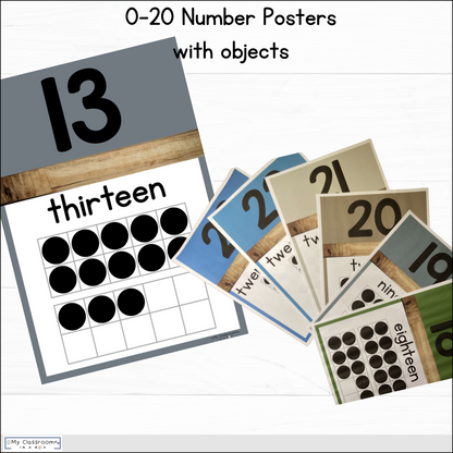 Modern Rustic Maths Posters l Maths Working Wall Bundle