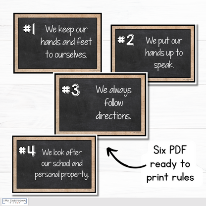 Classroom Rules Charts Hessian Theme