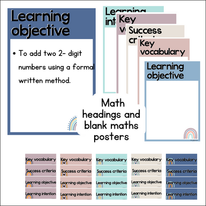 Modern Calm Colours Maths Posters l Maths Working Wall Bundle