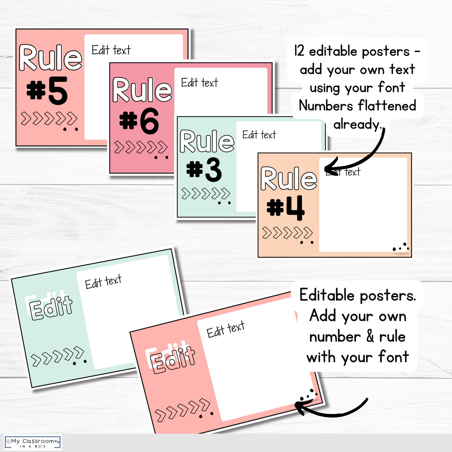 Classroom Rules Charts Pastel Theme