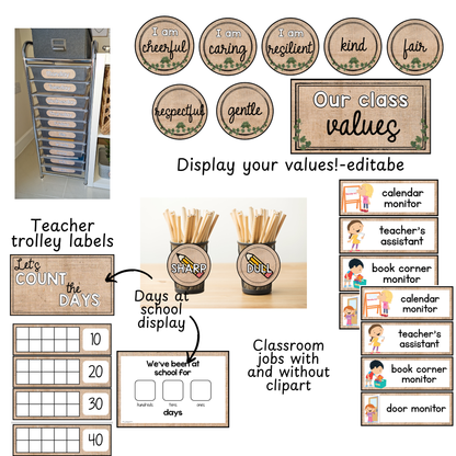 Hessian Classroom Decor MEGA Bundle