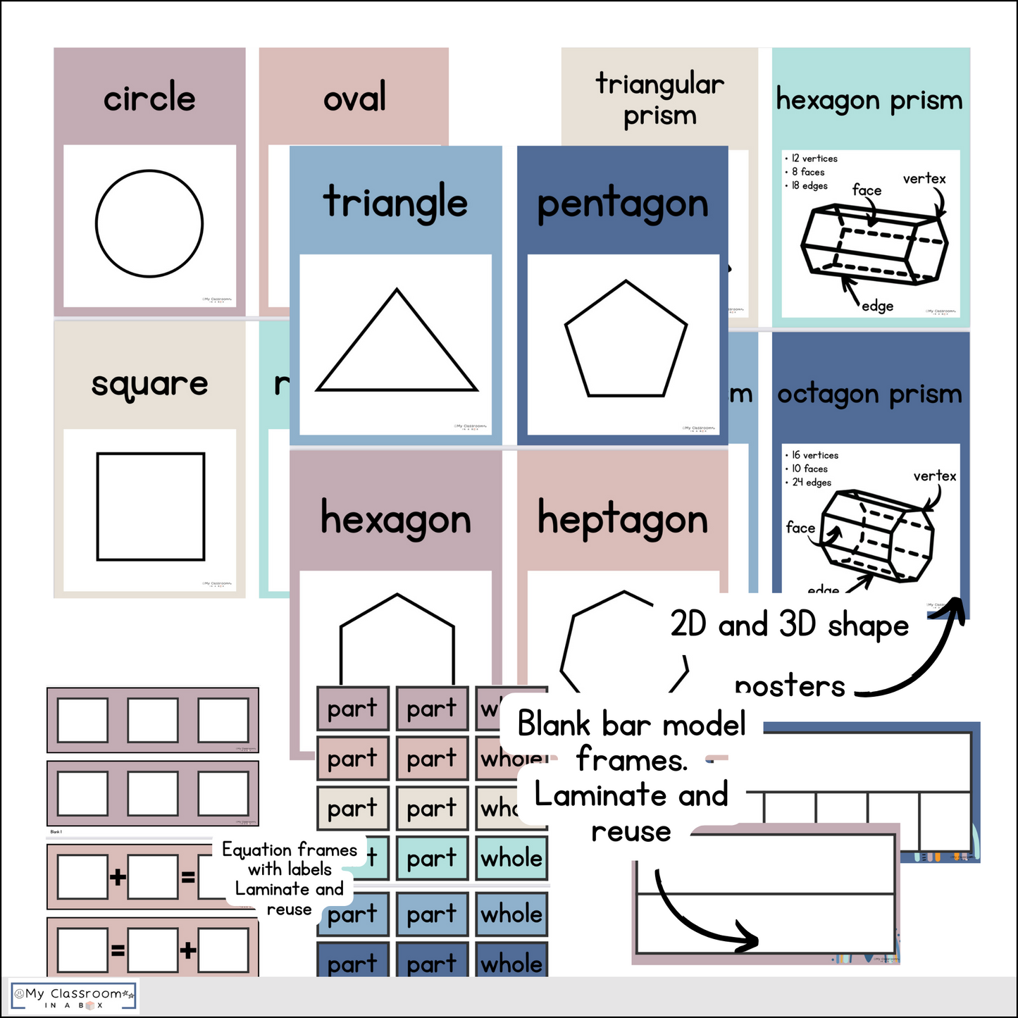 Modern Calm Colours Maths Posters l Maths Working Wall Bundle