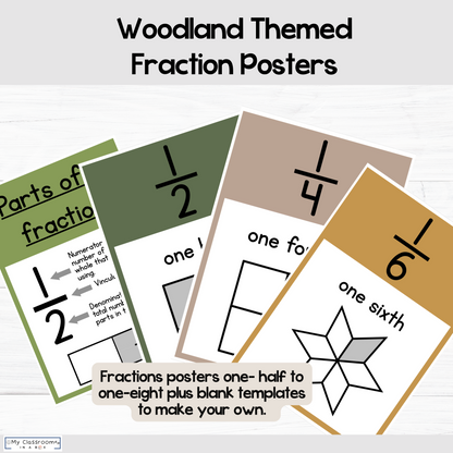 Fraction Posters & Fraction Wall Woodland