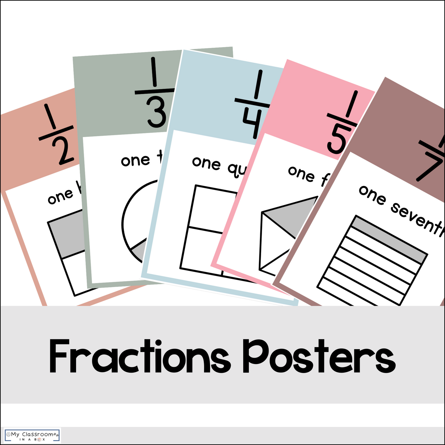 Fraction Posters Fraction Wall Rainbow Boho