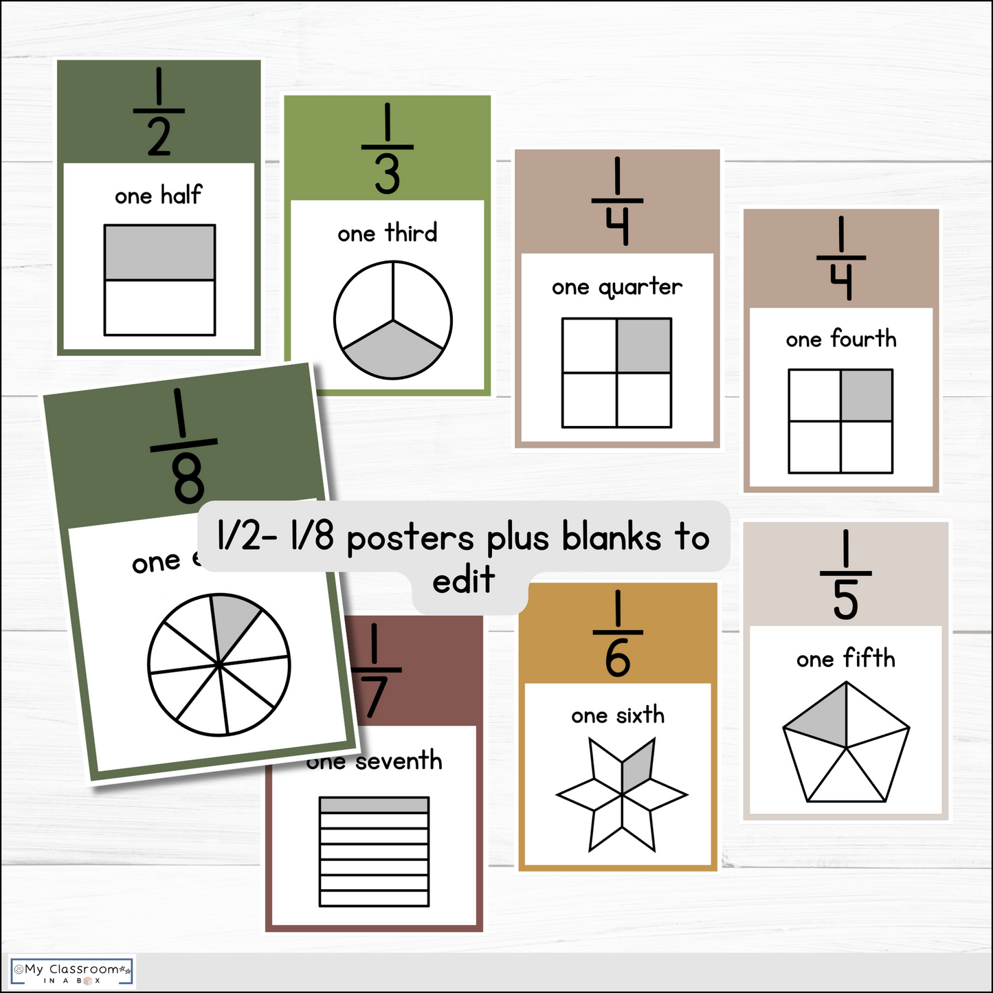 Fraction Posters & Fraction Wall Woodland