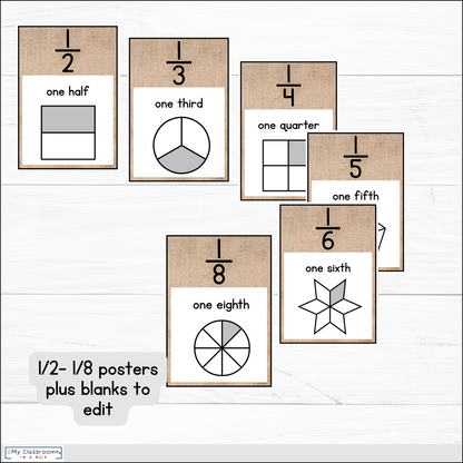 Fraction Posters & Fraction Wall Hessian