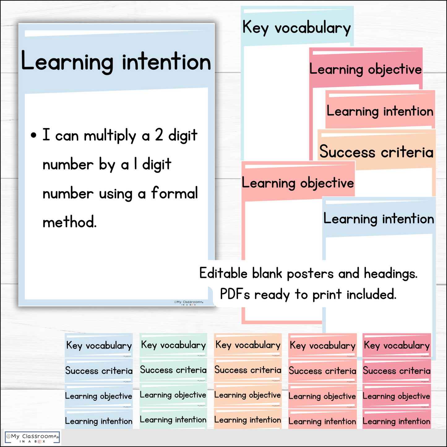 Pastel Themed Maths Posters l Maths Working Wall Bundle