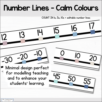 Number Line Modern Calm Colours