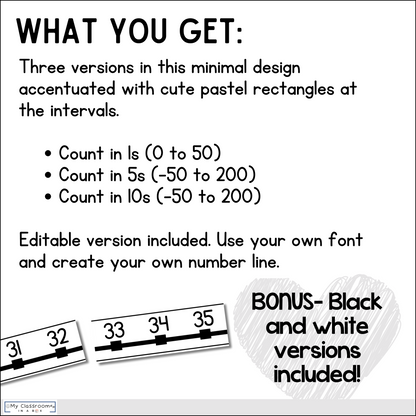 Number Lines Modern Rustic