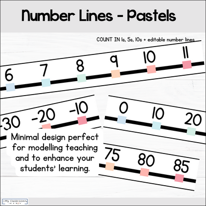 Number Lines Pastel Theme