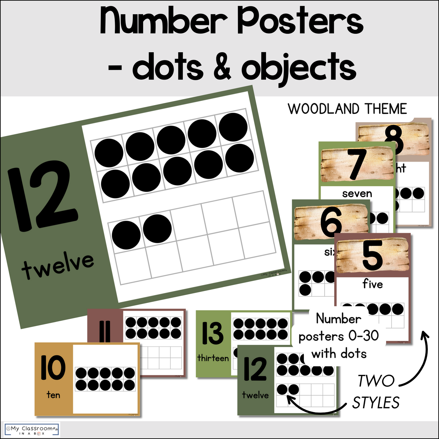 Number Posters Woodland