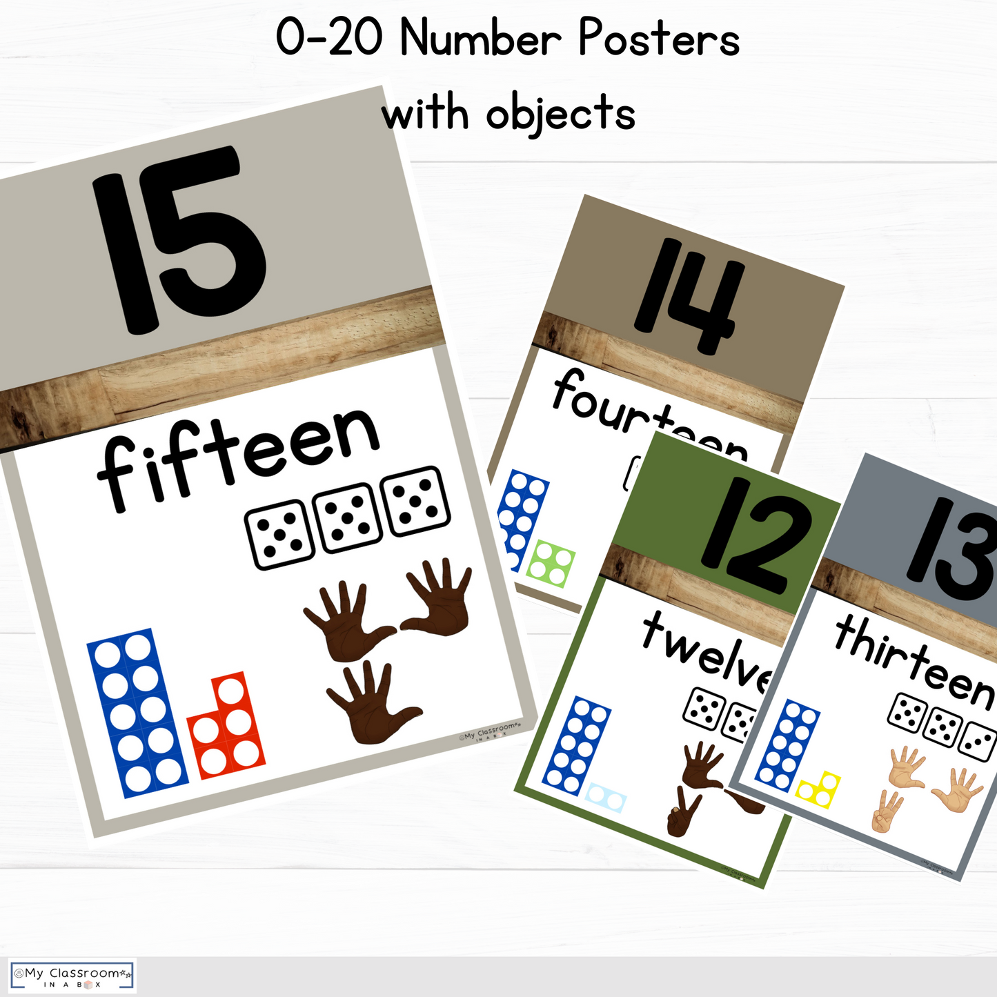 Modern Rustic Maths Posters l Maths Working Wall Bundle