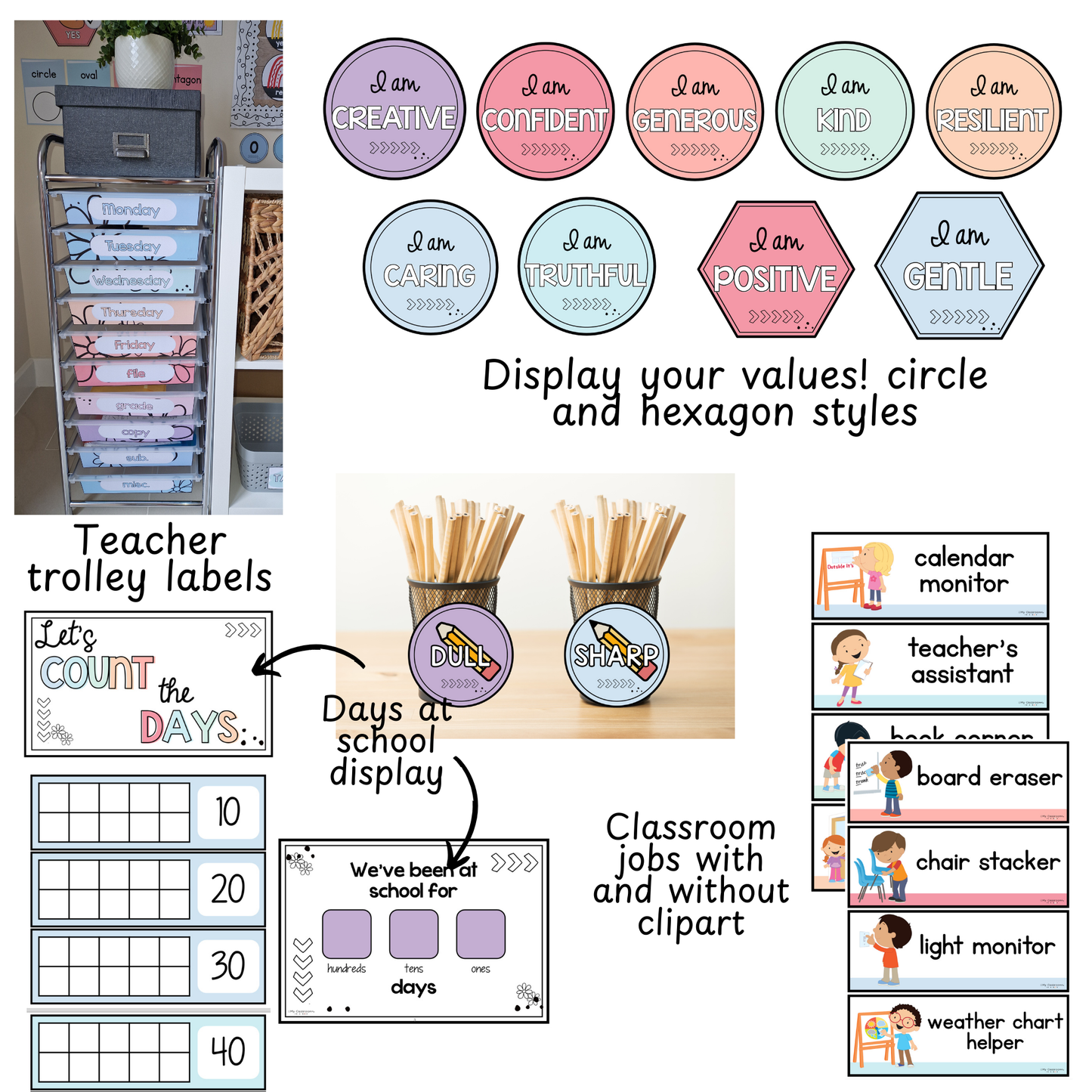 Pastel Classroom Decor MEGA Bundle