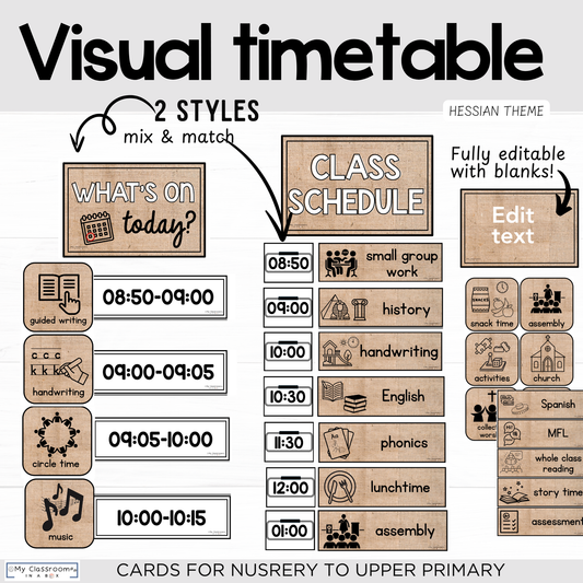 Visual Timetable Hessian Theme